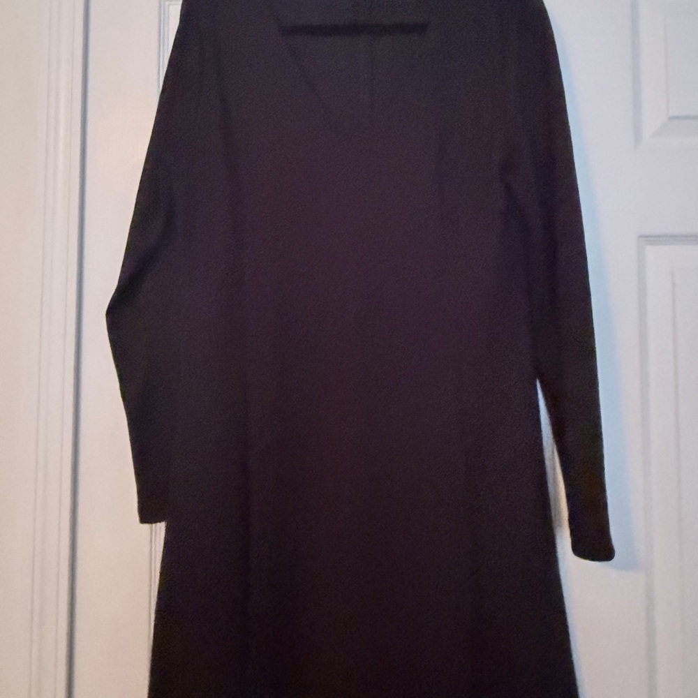 LOFT Black Long Sleeve A-Line Dress